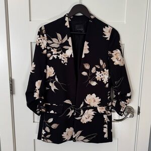 Dynamite Black and Cream Floral Blazer